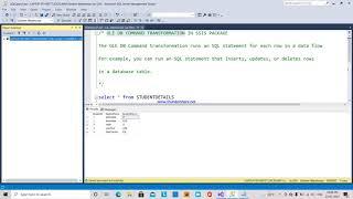 21.SSIS TUTORIAL -  OLE-DB COMMAND TRANSFORMATION - UPDATE  STATEMENT .