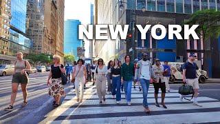 New York City June 2024 Walking Tour in Manhattan 4K NYC Walk - 5th Avenue Grand Central Terminal