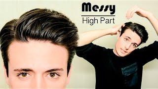 Messy High Part Hairstyle  Quick & Easy Mens Hair Tutorial
