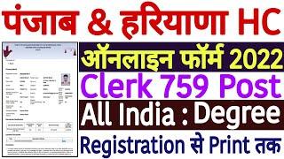 Punjab and Haryana High Court Clerk Form Fill Up 2022  Punjab and Haryana High Court Clerk Apply