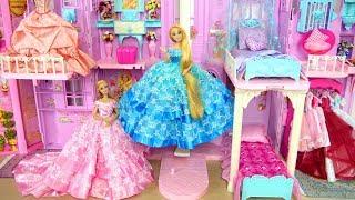 Prinzessin Barbie Rapunzel Rosa Lila Schloss Burg Den ganzen Tag Routine Morgen bis Nacht