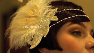 Art Deco 1920s Flapper Headpiece Roaring 20s Feather Headband