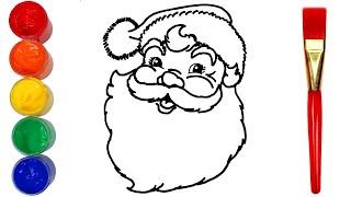 How to Draw Cute Santa   Drawing & Coloring #MerryChristmas