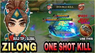 AUTO VICTORY Zilong Crazy Damage - Build Top 1 Global Zilong  MLBB