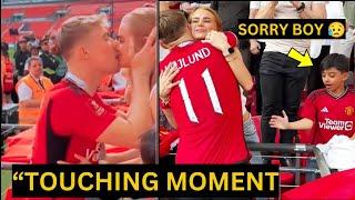 Funny Moment Hojlund ignored young fans for kissing with his girlfriend  Man United News