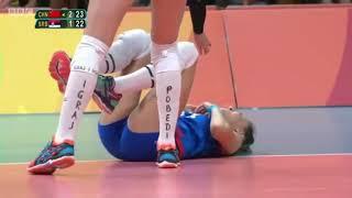 How Rio MVP Zhu Ting Spike Her ball is even over Rasic and Boskovic Block