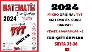 MİKRO TYT SORU BANKASI  TEMEL KAVRAMLAR  Syf 35-36 @umiter55  #yks2024