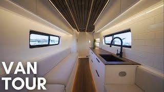 VAN TOUR  Sprinter Van With RAIN SHOWER and Massive Bathroom  Luxurious Modern Tiny Home on Wheels