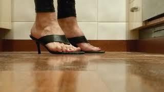 heel thong sandals in kitchen