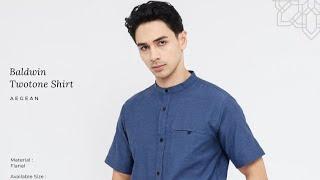 Kemeja Pria Lengan Pendek Polos Flanel Premium  Baldwin Twotone Shirt