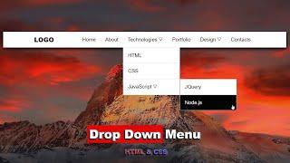 Выпадающее меню на чистом HTML & CSS шаг за шагом  DropDown menu using HTML & CSS step by step
