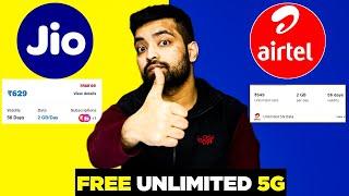 Jio Vs Airtel Free Unlimited 5G Data Plans  Which Is Cheap?  Speed Test