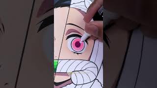 Drawing Nezuko Kamado  ANIME vs CHRISTMAS   Part 2 #shorts #nezuko #demonslayer #christmas