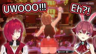 Marine and Ange Go Feral While Playing an Ecchi Game Bunny Garden  【Hololive】【EN Sub】