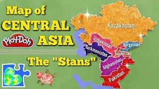 CENTRAL ASIA MAP  Learn The Stans  World Geography for Kids