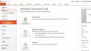 Three ways to convert a PowerPoint presentation to a PDF document  Pixascene