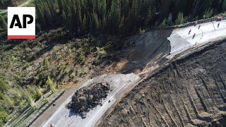 WATCH Large chunk of Wyomings Teton Pass road collapses
