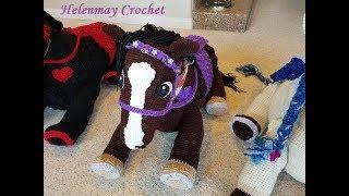 Helenmay Crochet Large Wild Mustang Horses and Unicorn Part 1 of 5 DIY Video Tutorial