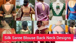 Simple and Stylish Silk Saree Blouse Back Neck Designs  Saree Blouse Back Neck