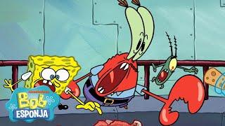 Bob Esponja  Don Cangrejo y Plankton trabajando JUNTOS por 10 minutos  Bob Esponja en Español