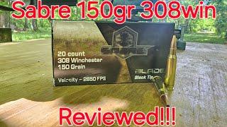 Ammunition Testing AAC Sabre Blade Black Tip 150gr 308win