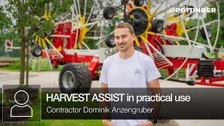 Contractor Dominik Anzengruber shows HARVEST ASSIST app in action  PÖTTINGER