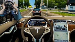 City Car Driving - Tesla Model X Steering wheel gameplay