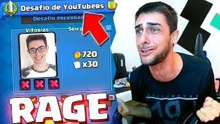 RAGE DESAFIO DOS YOUTUBERS - ME FERREI COM DECK DO FLAKES POWER no CLASH ROYALE