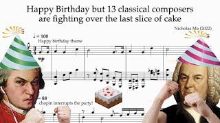 Happy Birthday but 13 classical composers are fighting over the last slice of cake