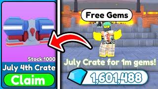 FREE GEMS I GOT 1000 JULY CRATE and SOLD FOR 1MGEMS 1000 JULY CRATE  Toilet Tower Defense