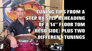 TUNING TIPS AND SNIPS FROM MY STEP BY STEP VID HOW TO REHEAD & TUNE A 14 INCH FLOOR TOM TO 2 TUNINGS