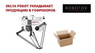 Упаковка фасованной продукции в короб роботом ROBOTOX_D3A-1600-3