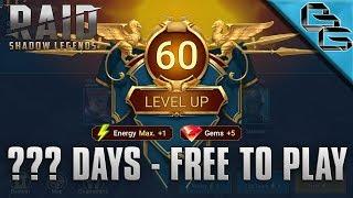 REACHING LEVEL 60 AS A *FREE TO PLAY* PLAYER  Strategies  RAID Shadow Legends