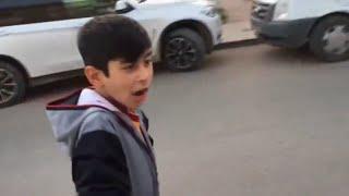 Middle Eastern Kid Imitates A Police Siren Sound