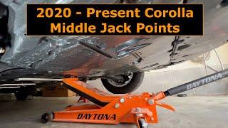 2020-2024 Toyota Corolla front and rear Jack Points  pinch weld and oil pan location.