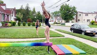 GYMNASTICS- NEW BEAM DISMOUNTS TO BACK TUCK + MORE