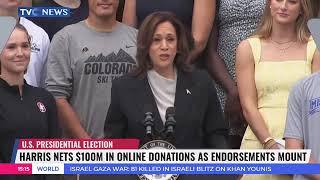 Harris Nets $100m In Online Donations As Endorsements Mount