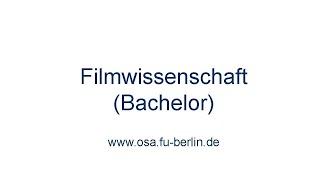 Filmwissenschaft B.A. an der Freien Universität