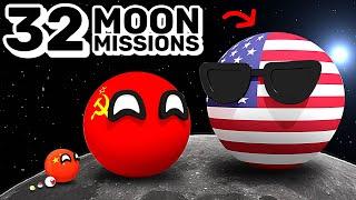 COUNTRIES SCALED BY MOON MISSIONS  Countryballs Animation