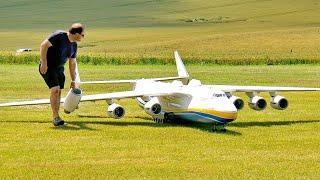 NICE FLIGHT AND HARD LANDING  GIGANTIC 93KG XXXL RC ANTONOV AN-225 MRIJA SCALE MODEL AIRCRAFT