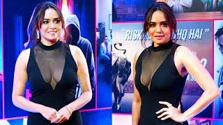 Amruta Khanvilkar Looking H0T In One Piece Black Transparent Dress At 10th Liva Miss Diva 2022.