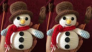 Crochet amigurumi snowman طريقة عمل رجل الثلج بالكروشيه بطريقة جدا سهله