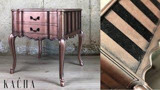 How to layer with Metallic Paint  Furniture Makeover