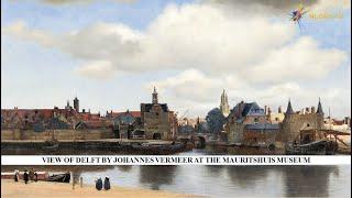 View of Delft by Johannes Vermeer at the Mauritshuis Museum
