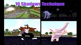 10 Shadows Technique Showcase UNFINISHED Minecraft Jujutsu Kaisen Addon  Jujutsu Awakening