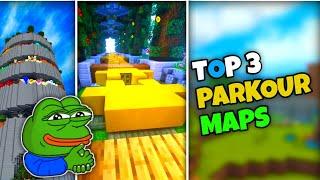 Top 3 ultimate Parkour maps for MCPE  1.20+ Challenging Parkour maps  SKINNY OP