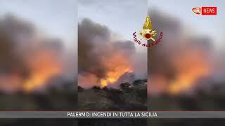 Palermo incendi in tutta la Sicilia