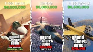 GTA 5 Online - NEW F160 Raiju VS Mammoth Hydra VS P-996 Lazer BEST Fighter Jet