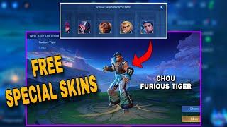 How To Get FREE SPECIAL SKINS in Mobile Legends  Chou Furious Tiger Skin Mobile Legends