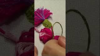 Hand Embroidery  flowers Thistle  3d embroidery SHORT